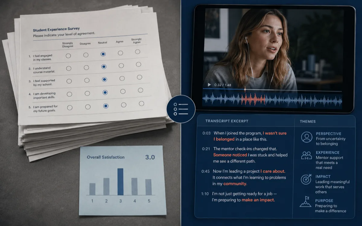 Why Surveys Fail: the case for authentic voice over Likert self-report